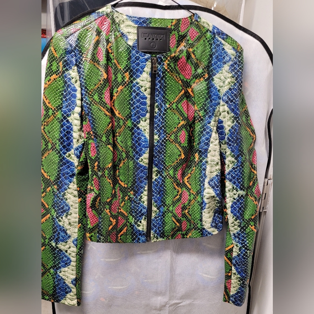 Blank NYC Colorful Animal Snake Print Women's Jacket